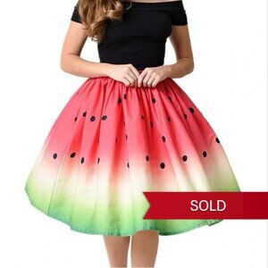 Vibrant A-Line Watermelon Skirt
